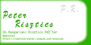 peter risztics business card